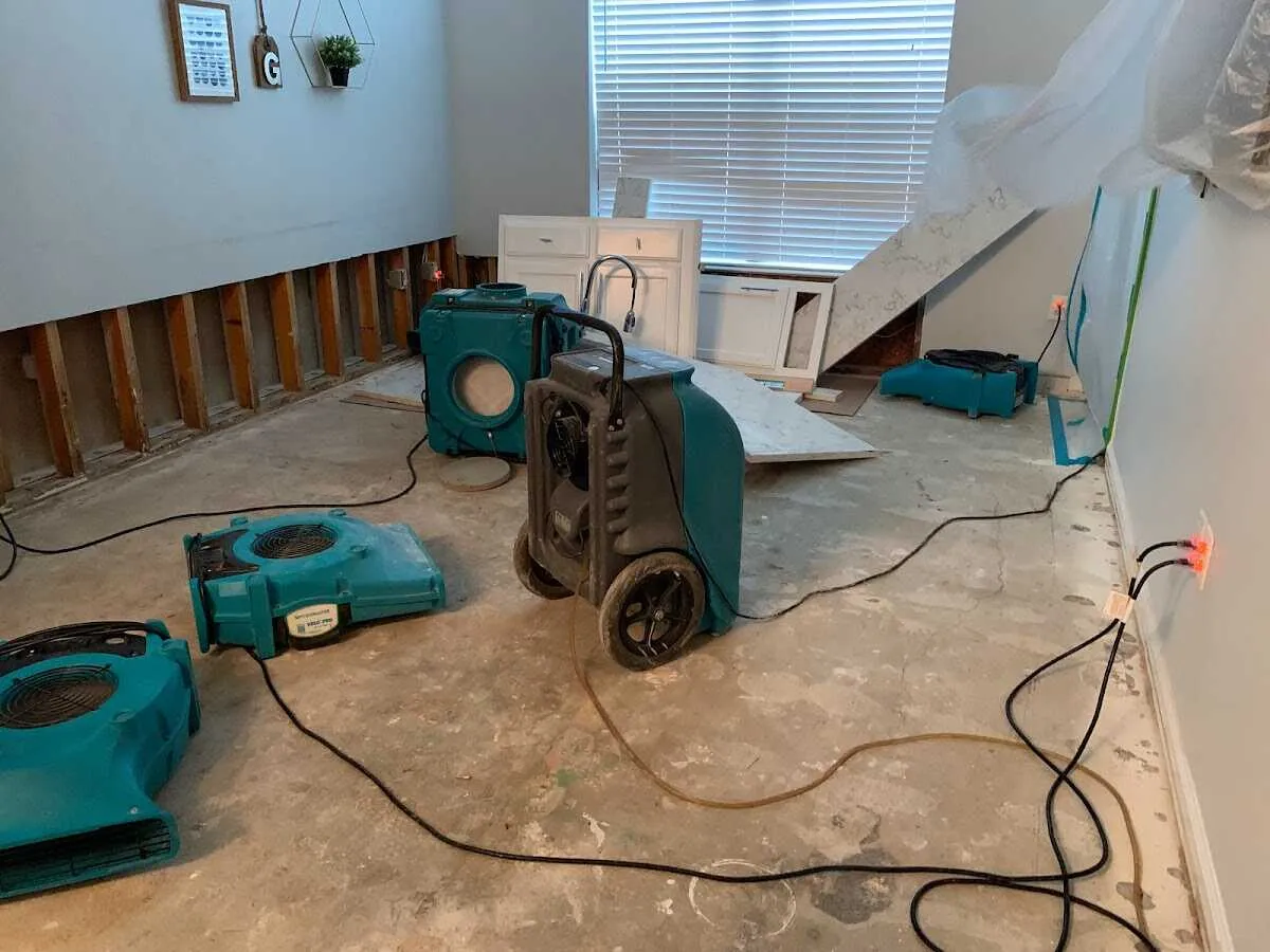 Dehumidifier in flood-cut room for Water Extraction & Removal in Utica